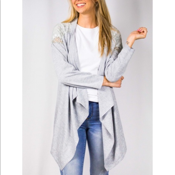 Lace Shoulder Cardigan - Picture 2 of 4